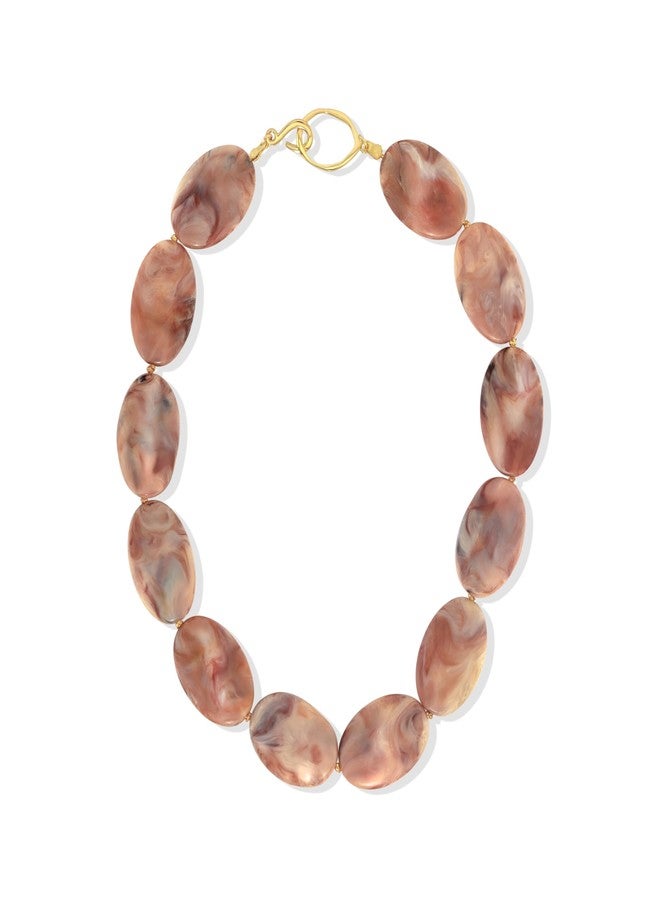 SNGIA Large Red Brown Burgundy Resin Acrylic Beaded Choker Statement Necklace for Women by SNGIA, Maroon Chunky Spiritual Healing Costume Chain Link Collar Jewelry, Colorful Thick Bold Trendy Bohemian Mala Bead Preppy Retro Handmade Exaggerated Gifts, Bulky Vintage Unique Cute Baroque Summer Fall Winter Beach Fashion Nickle Free Charm Accessories - Image 1